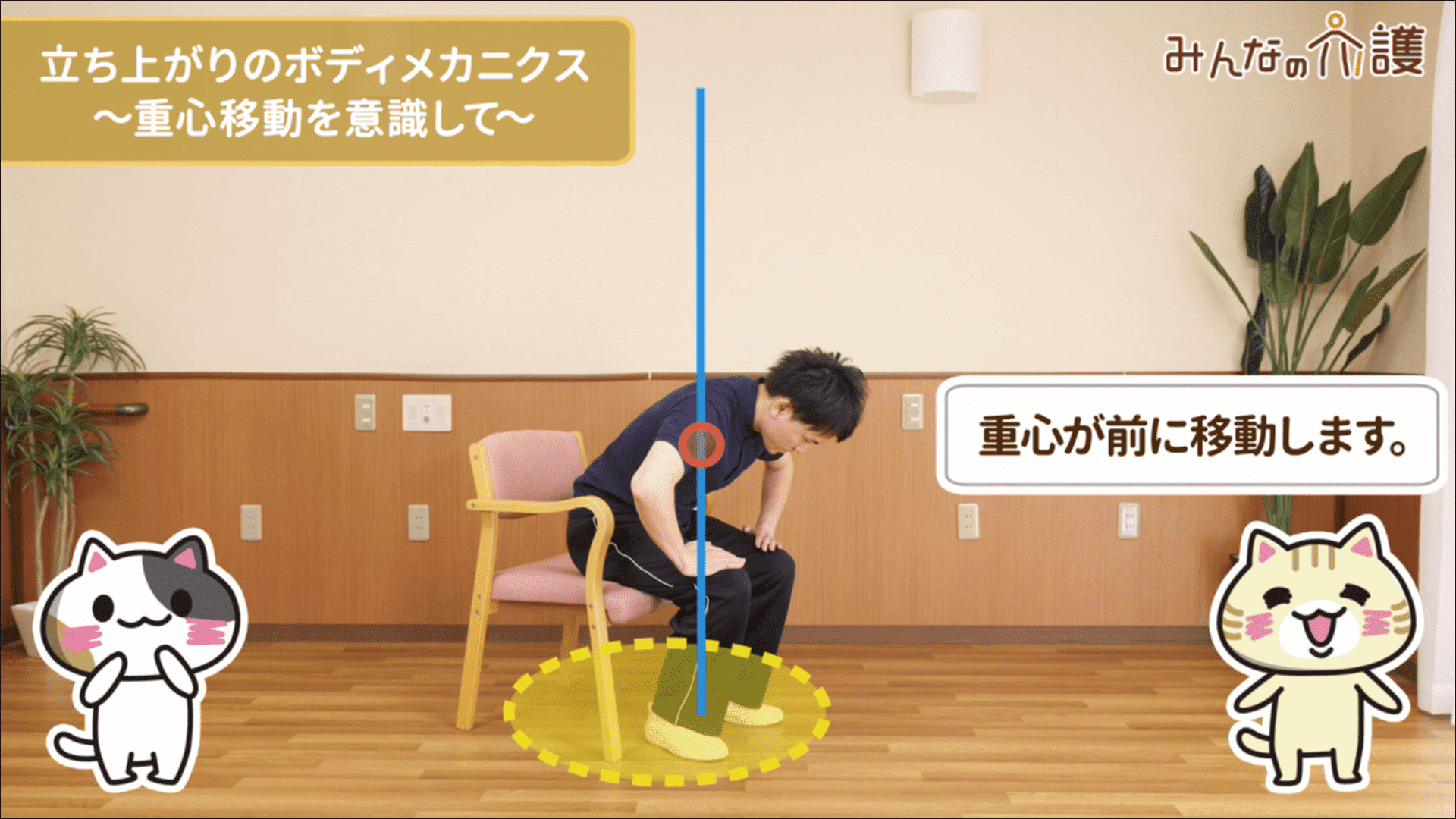 重心が前に移動しているイメージ